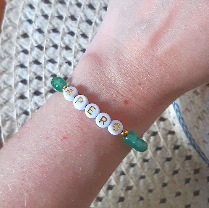 Bracelet élastique Aventurine verte APERO