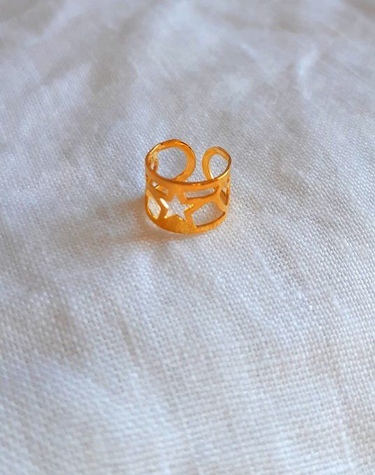 Bague d'oreille en laiton dorée Harmonie