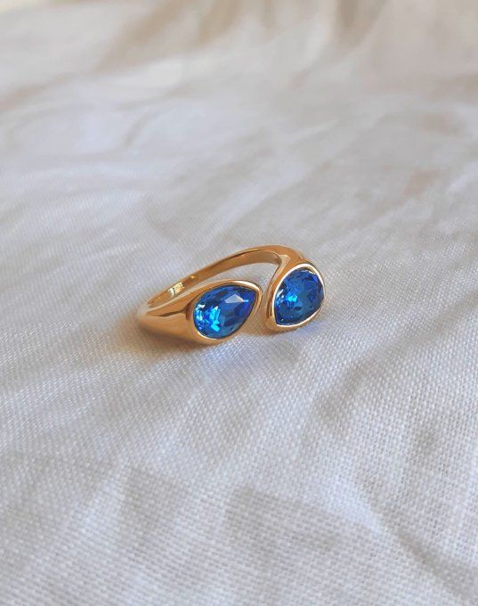 Bague en acier inoxydable bleue Éclat