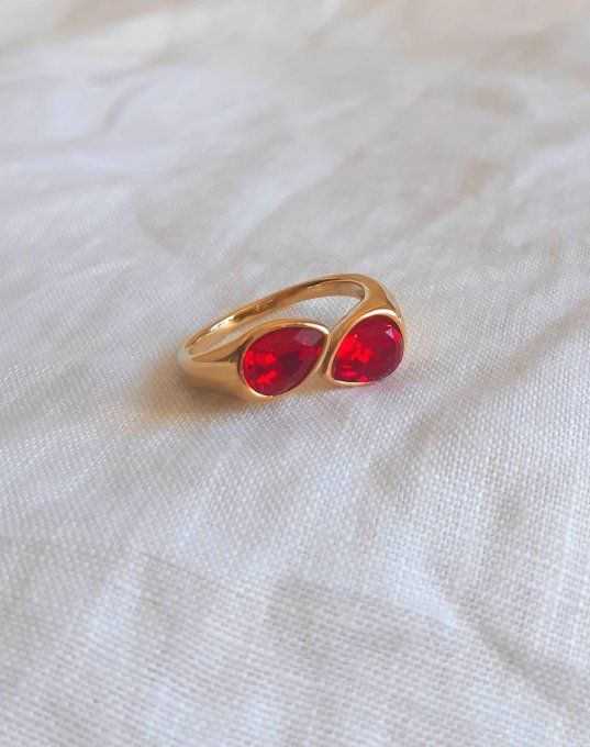 Bague en acier inoxydable rouge Éclat