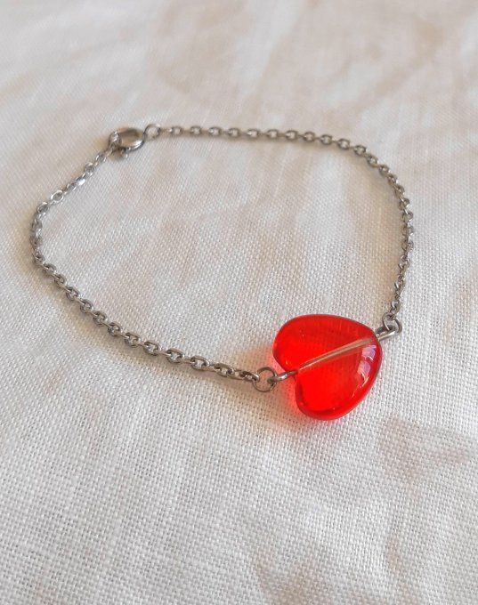 Bracelet en acier argenté Cupidon