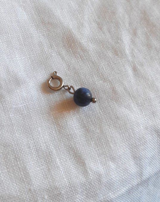 Charm acier argenté Sodalite